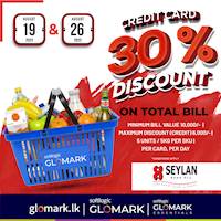 30% DISCOUNT on TOTAL BILL with Seylan Bank Credit Cards at GLOMARK