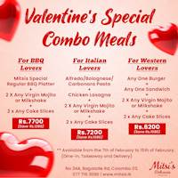 Valentine’s Special Combo Meals for two at Mitsis Delicacies