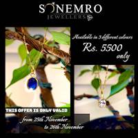 Stone pendant available in 3 colors for only Rs. 5500/= at Sonemro Jewellers