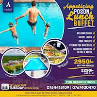 Get a relaxed break on this Poson with a flavorful range of options at our special buffet at Amora Lagoon