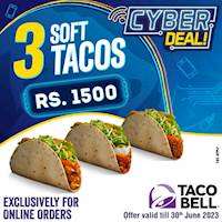 Buy 3 Soft Tacos for just Rs. 1500 at Taco bell