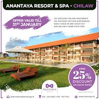 Enjoy up to 25% discounts on room rates at Anantaya Resort & Spa - Chilaw 