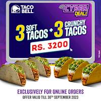 Buy 3 Soft Tacos + 3 Crunchy Tacos for just Rs. 3200 at Taco bell
