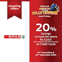 20% Savings on total bill on NDB Credit Cards at SPAR