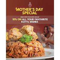 Dine in with your mom and get 15% on all your favourite Kottu dishes at kottulabs
