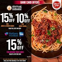Selected bank Card offers at Diner's Lounge