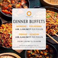Enjoy our rooftop dinner buffet every day of the week at Mandarina Colombo