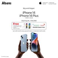 iPhone 14 & iPhone Plus with 300GB Data FREE - Abans