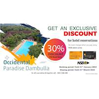 Enjoy 30% off at Occidental Paradise Dambulla with NSB Debit Cards