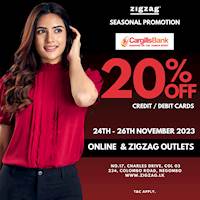 Shop with your CARGILLS BANK credit or debit card this season & enjoy 20% off at Zigzag