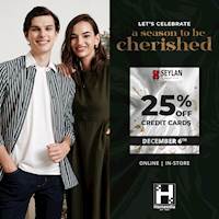 This holiday season shop at Hameedia and enjoy 25% off for Credit cards from Seylan Bank