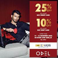 Up to 25% off for BOC Cards at Odel