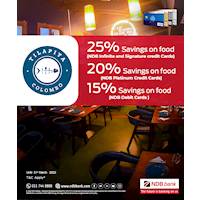 Dine in style and enjoy incredible savings with NDB Cards at Tilapiya - Colombo restaurant