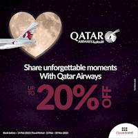 20% off selected destinations on QATAR AIRWAYS with their Valentine’s Day Campaign 2023