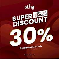 Up to 30% off on selected items at Sting