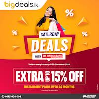 Get EXTRA up to 15% OFF and up to 24-month Installment plans with Pan Asia Bank at Bigdeals.lk