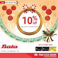 Get 10% off at Bata with Pan Asia Bank Credit and Debit Cards
