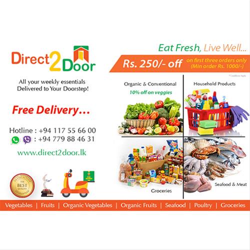 Get Rs. 250 Discount on First 3 Purchase on Your Weekly Essentials at Direct2Door Sri Lanka