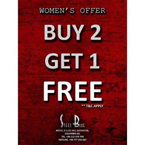 Buy 2 Get 1 Free promotion at STEEL BLUE