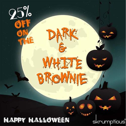 25% Discount on the Dark and White Brownie at SKRUMPTIOUS on 31st October 2016