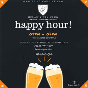 Happy Hour Offer on Selected Cocktails at HELADIV TEA CLUB from 5 pm to 7 pm