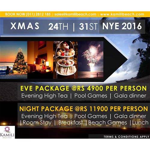 CHRISTMAS EVE and NEW YEARS EVE PACKAGE at KAMILI BEACH VILLA on 24th and 31st December 2016