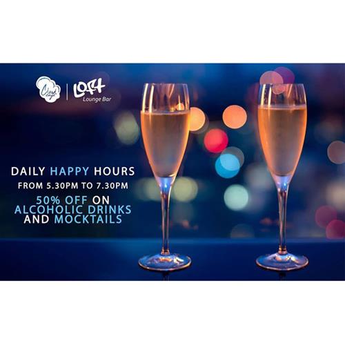 Daily Happy Hours at LOFT LOUNGE BAR