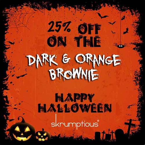 25% Discount on the Dark and Orange Brownie at SKRUMPTIOUS on 31st October 2016