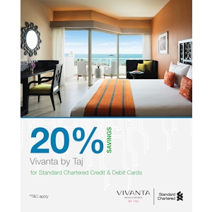 20% Off on Standard Chartered Cards at Vivanta By Taj