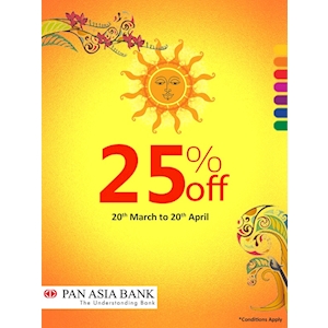 25% Off at 7Stories Ranjanas for all Pan Asia Bank Cardholders