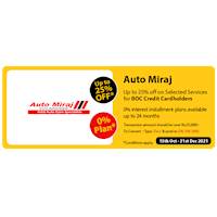 0% Interest installment plans available up tp 24 months with BOC Credit Cards at Auto Miraj