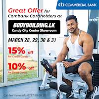 Upto 20% Off at Bodybuilding.lk for Commercial Bank Credit Cards