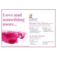 Valentines day offer at Camelot Beach Hotel