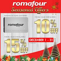 Seasonal Offers for Loyalty Card Holders at Romafour 