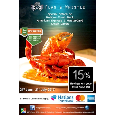 Special Offers on NATIONS TRUST BANK American Express, Mastercard and Credit cards only at FLAG and WHISTLE 