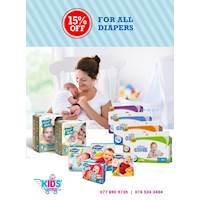 15% off Baby Diapers 
