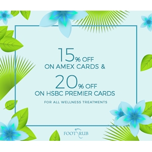 15% Off on AMEX Cards and 20% Off on HSBC Premier Cards at FootRub