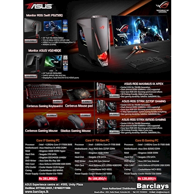For all the Game Riders !!! Experience the New ASUS ROG only from BARCLAYS 