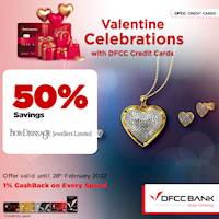 50% savings for any diamond jewellery on display with DFCC Credit Cards!