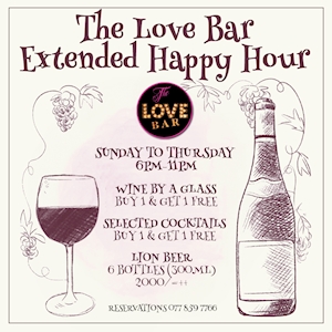 The Love Bar Extended Happy Hour