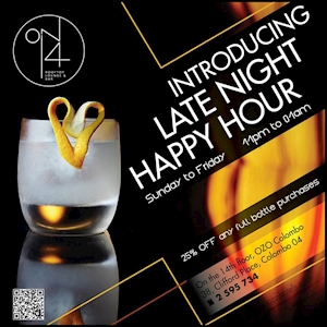 Late night Happy Hour at On 14 Rooftop Lounge and Bar