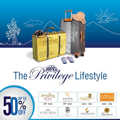 Arpico Privilege Cardholders now get up to 50% OFF from an exciting range of Hotels and Resorts 