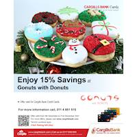 Enjoy 15% Savings at Gonuts with Donuts with your Cargills Bank Credit Card