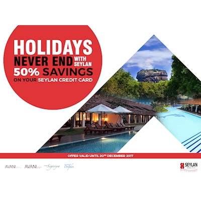 Get exclusive Holiday Offers with your Seylan Credit cards at the following resorts 