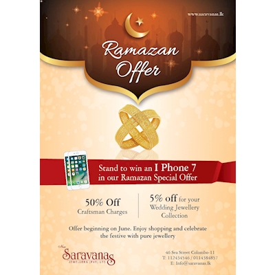 Make this Ifthar Season Special with Special Offers only from SARAVANAS JEWELLERS 