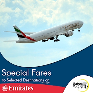Special Fares to selected destinations on Emirates from Gabo Travels