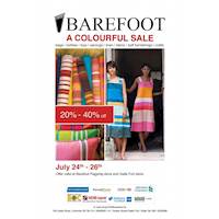 Discounts upto 40% from the 24th to the 26th of July at BAREFOOT