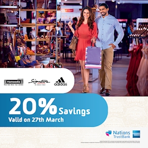 20% Off at the following outlets for NTB Amex Cardholders