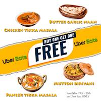 Enjoy BUY ONE,GET ONE FREE options when you order on Uber Eats from Madras Masala