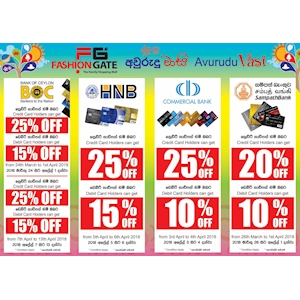 Up to 15%-25% Off on selected Bank cards at Fashion Gate